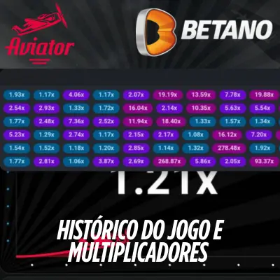 Histórico e Multiplicadores Betano Aviator